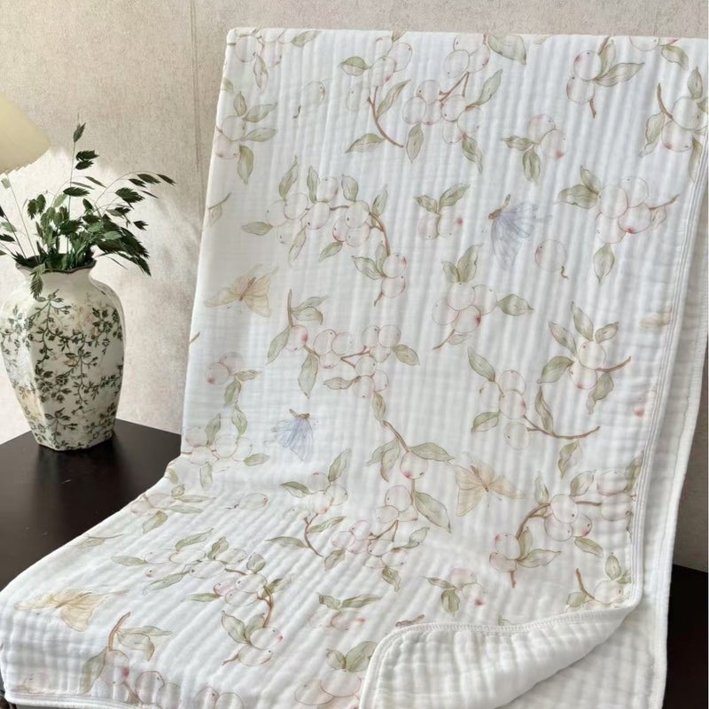 Bamboo Cotton Super Soft Class A Baby Blanket Six-Layer Interwoven Gauze Bath Towel Digital Non-Fluorescent Non-Pilling Sweat-Absorbing Breathable - Image 1